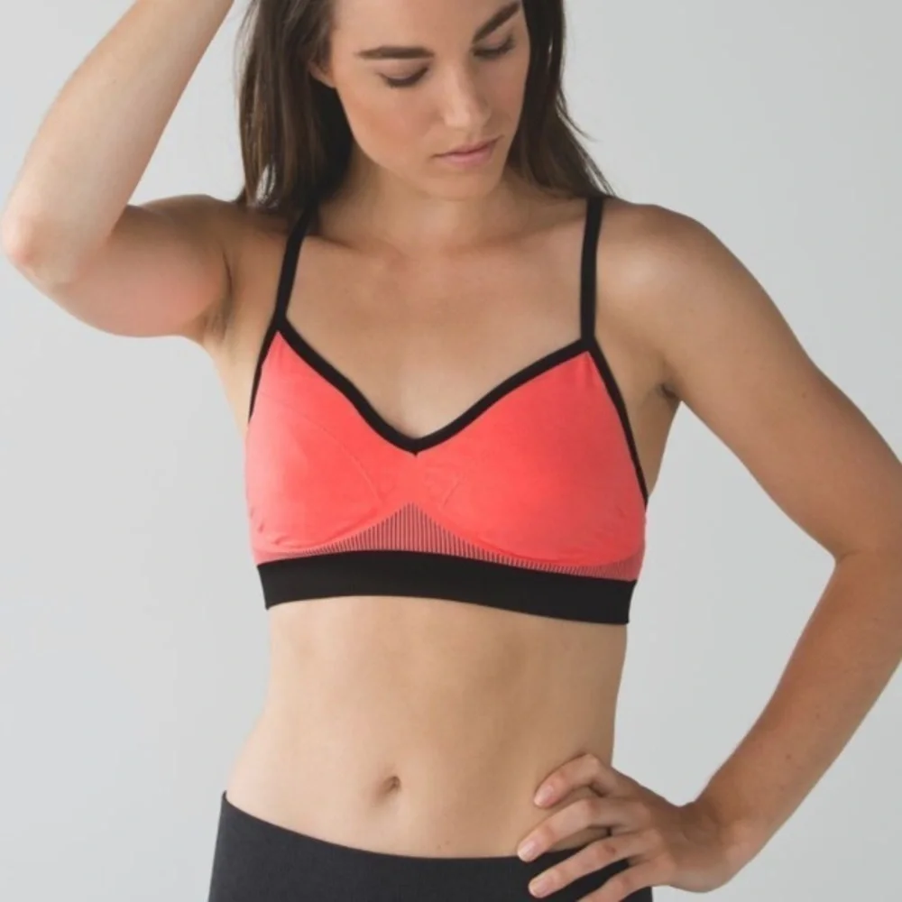Lululemon Hold Your Om Bra Seamless Heathered Grapefruit Orange